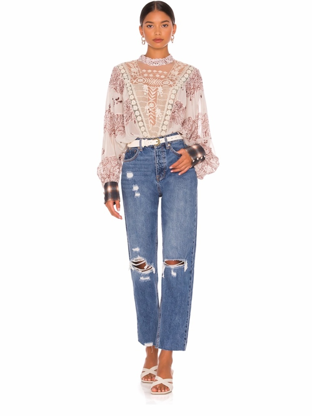Free People 31x38 CRVY Georgine Mom 0857 Jean Blue Denim curvy we the free